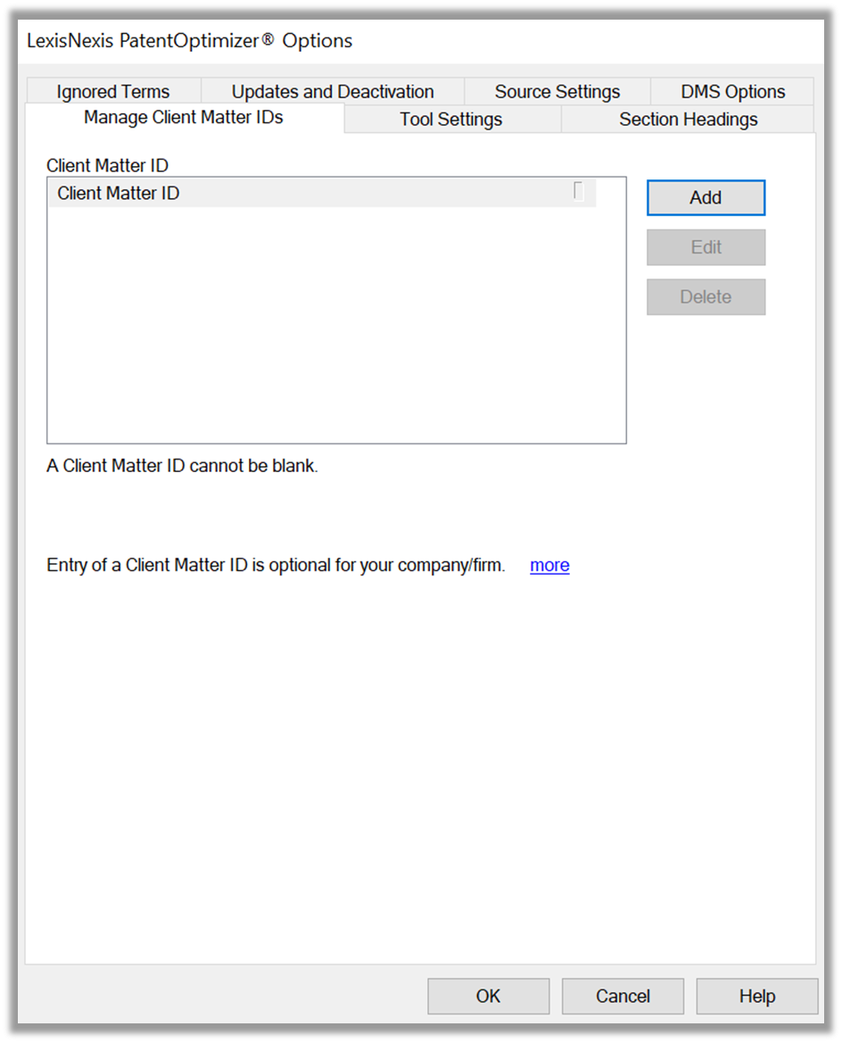 How do I store client matter IDs? – LexisNexis Intellectual Property ...