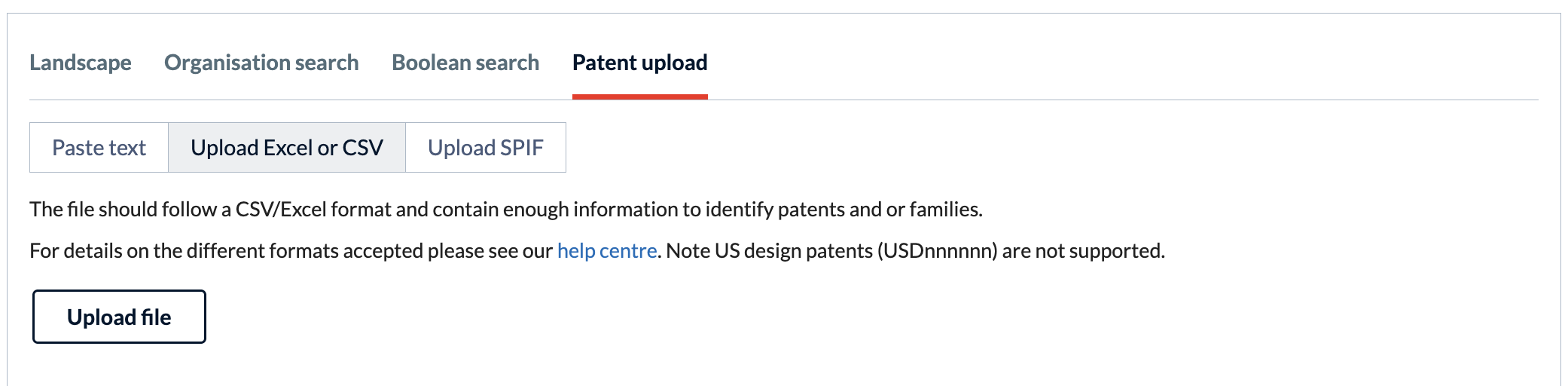 File upload tab