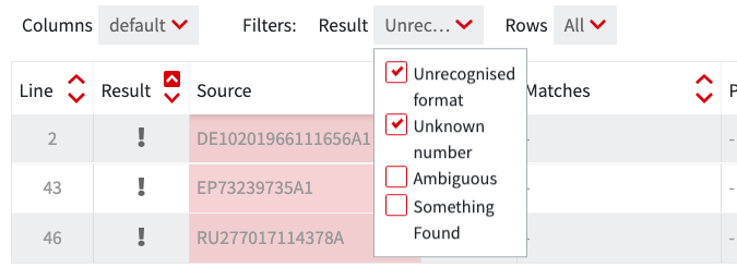 Not found filters