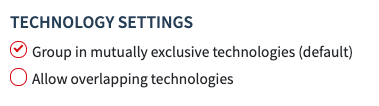 Technology settings