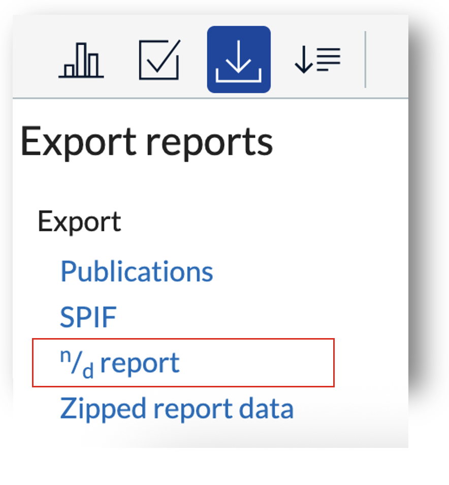 Export Reports メニューのスクリーンショット